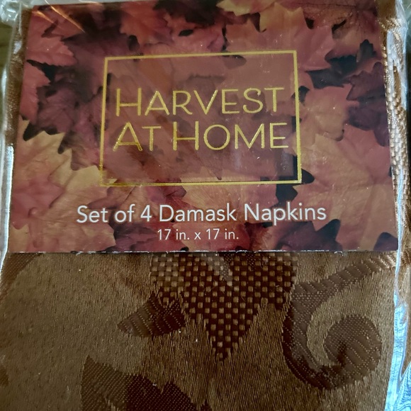 HARVEST AT HOME SET OF 4 (2X) DAMASK NAPKINS - Picture 3 of 4